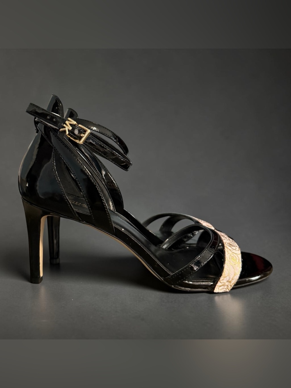Nwot Michael Kors Patent Leather Strappy high Heel sandal - Picture 2 of 11